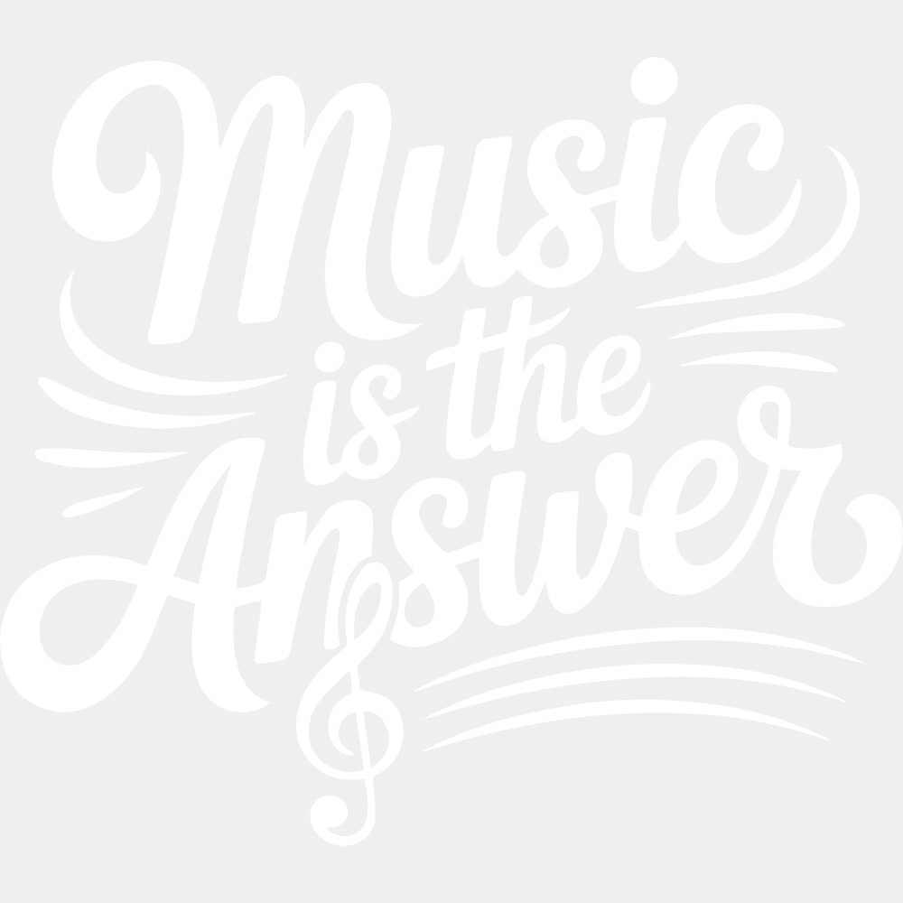 Music Is The Answer - Music DTF Transfers ready2transfer Light Color Design (See Imaging)