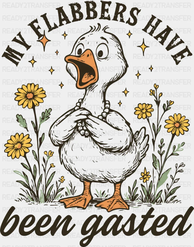 My Flabbers Have Been Gasted - Funny DTF Transfer Adult Unisex - S & M (10’’) / Dark Color Design (See Imaging)