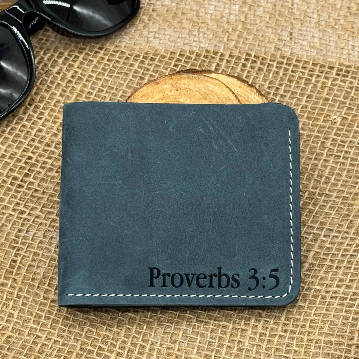 Custom Engraved Leather Wallet for Men