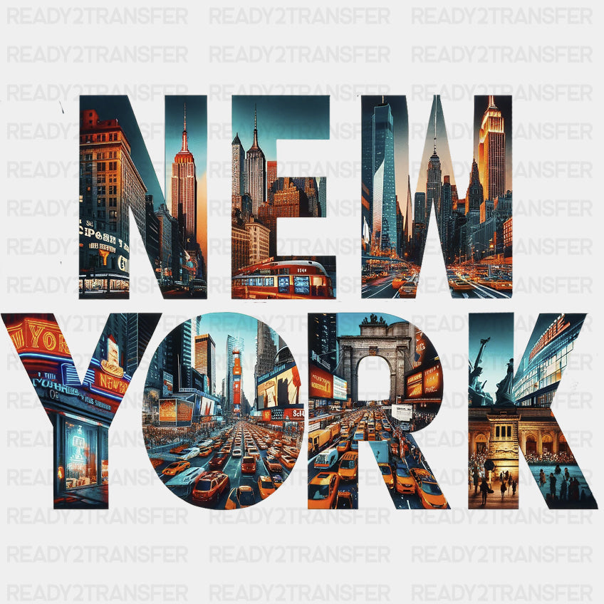 New York Landmarks - States & Cities DTF Transfer ready2transfer