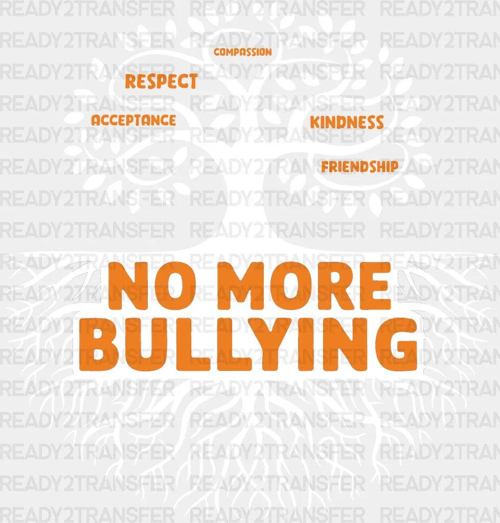 No More Bullying Tree Design - Anti Iron On Dtf Transfer Adult Unisex S & M (10’’) / Light