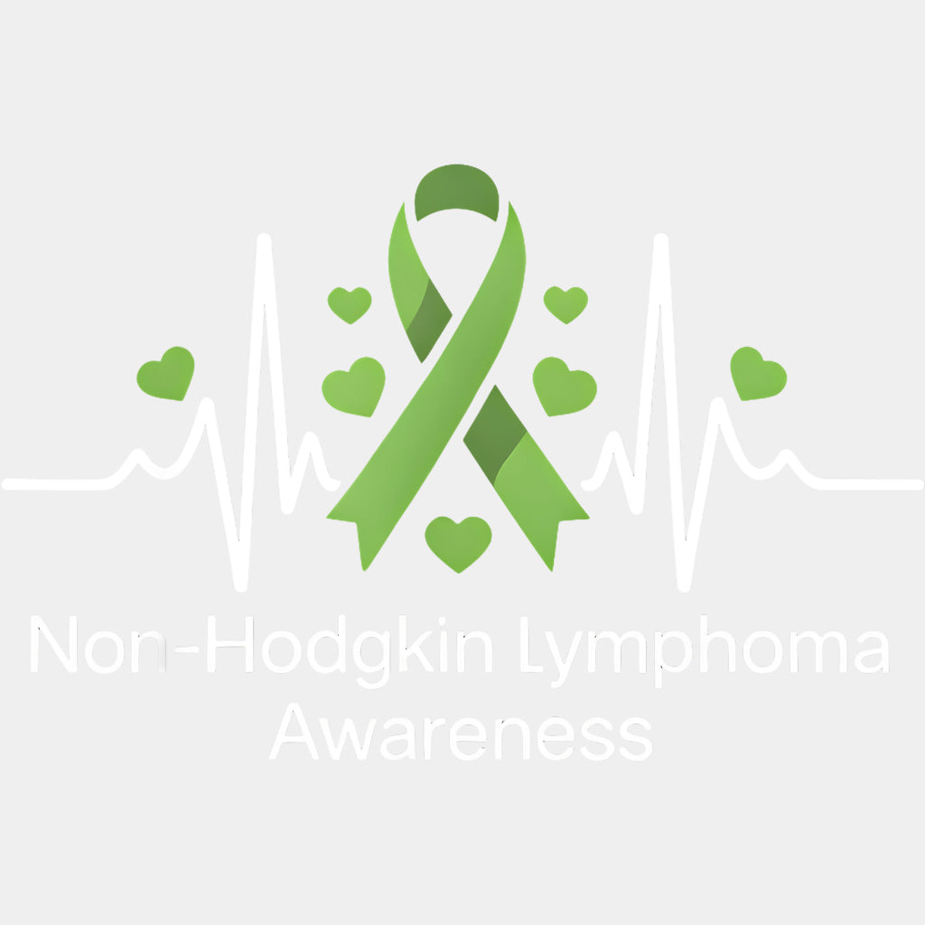 Non-Hodgkin Lymphoma Awareness ECG Line - Lymphoma DTF Transfers Adult Unisex - S & M (10’’) / Light Color Design (See