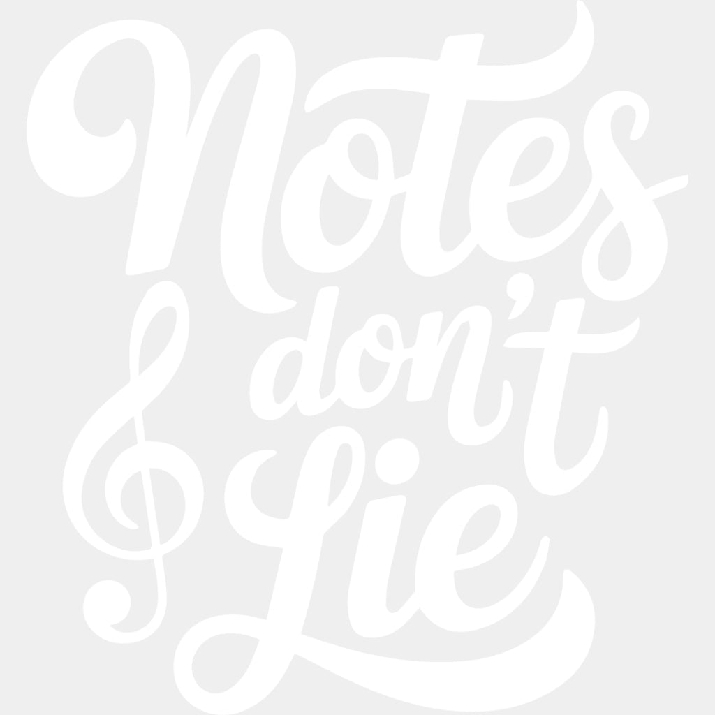 Notes Don't Lie - Music DTF Transfers ready2transfer Light Color Design (See Imaging)