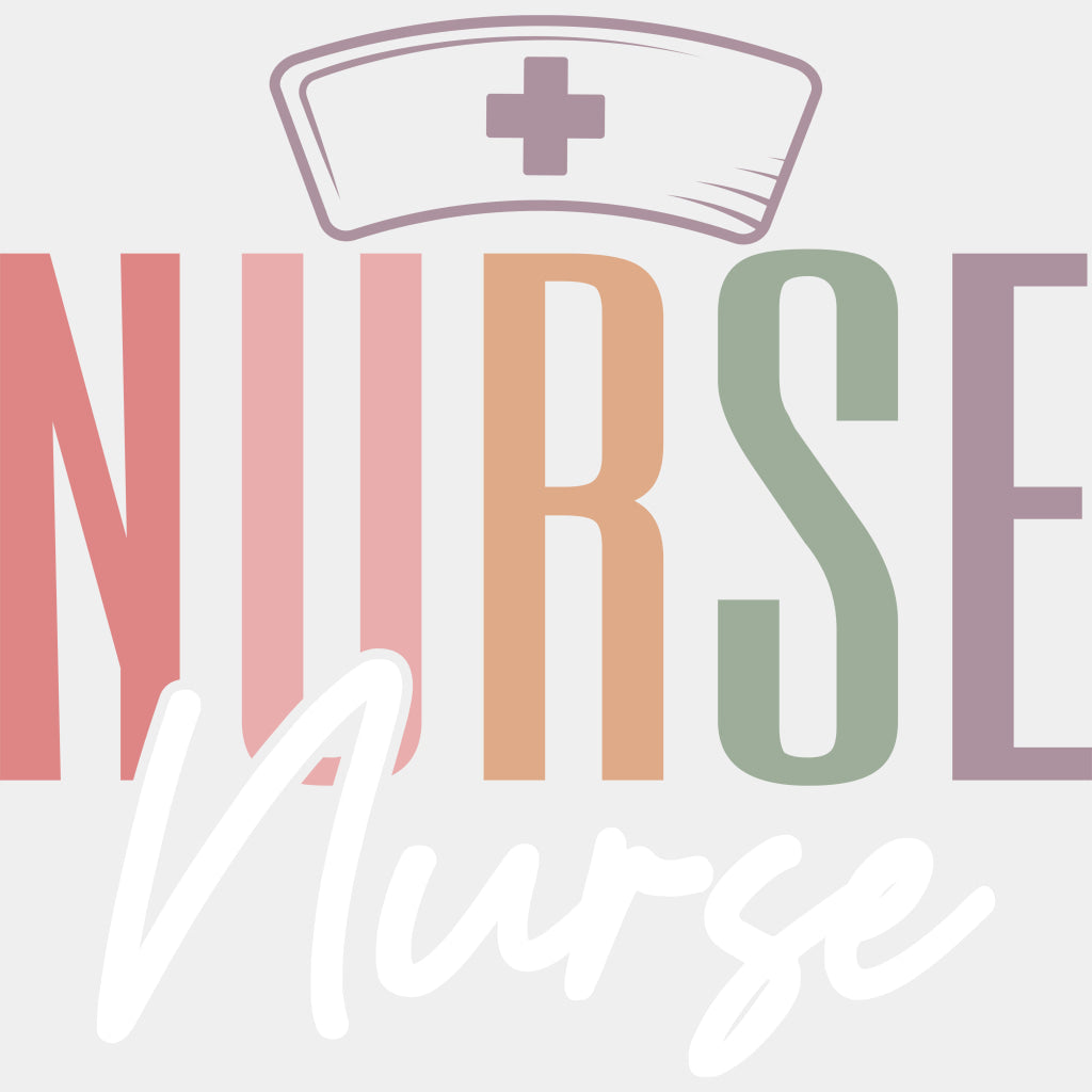 Nurse Cap, B&W - Nurse DTF Transfers ready2transfer Light Color Design (See Imaging)