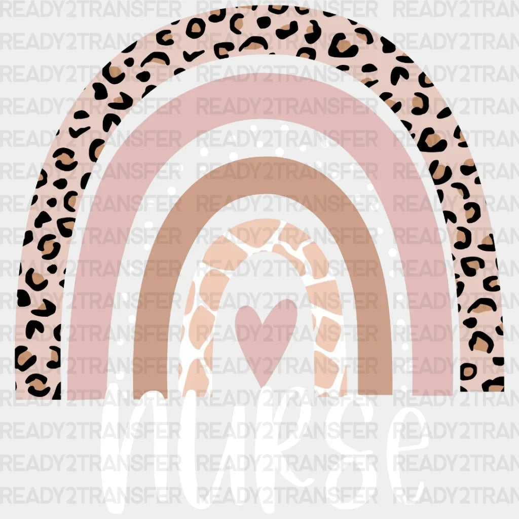 Nurse Leopard Rainbow DTF Heat Transfer, Nurse Design, Healthcare Workers DTF ready2transfer