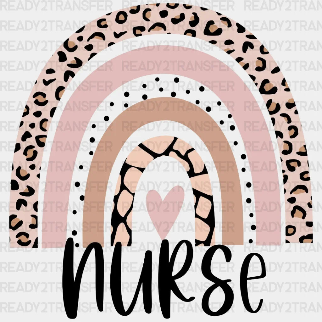 Nurse Leopard Rainbow DTF Heat Transfer, Nurse Design, Healthcare Workers DTF ready2transfer
