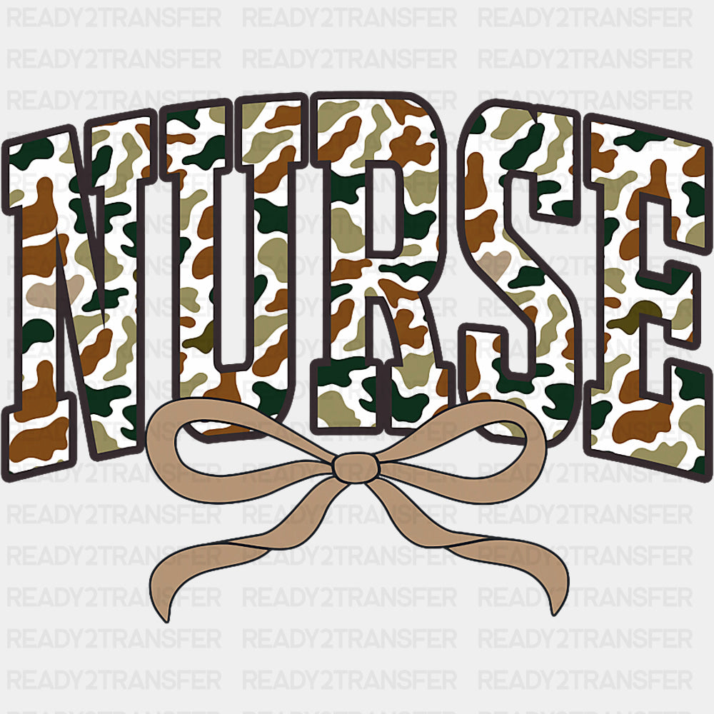 Nurse Ribbon, Camo Design - Registered Nurse DTF Transfers ready2transfer