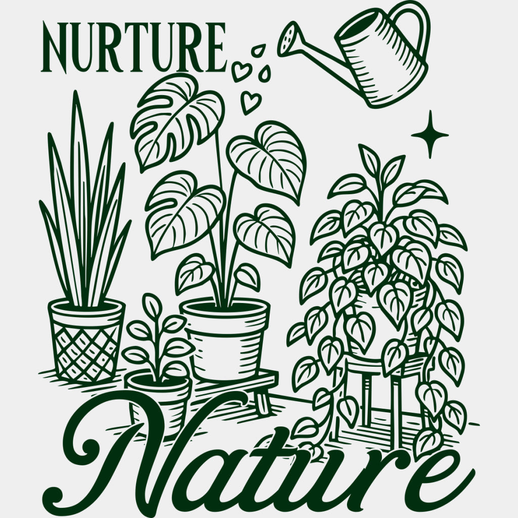 Nurture Nature - Plants DTF Transfers ready2transfer Green Color Design (See Imaging)