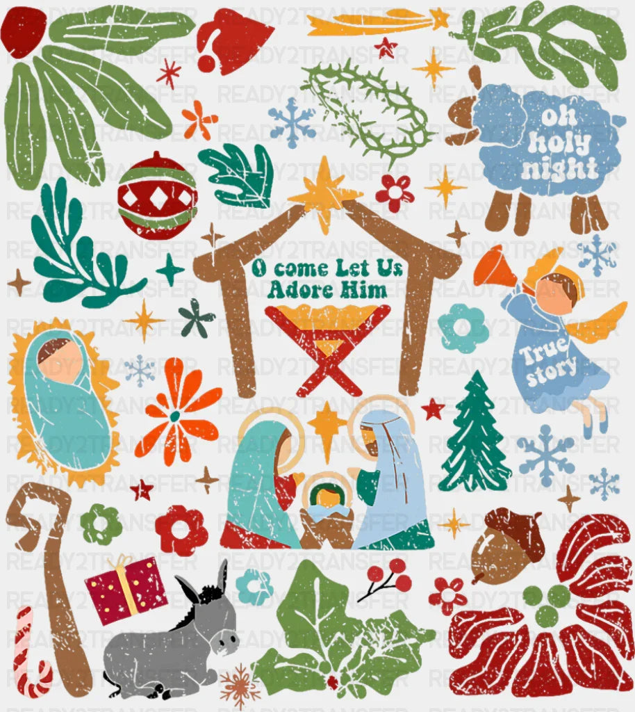 O Come Let Us Adore Him - Christianity DTF Transfer