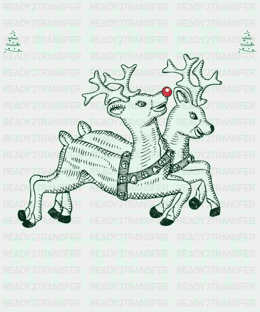 Oh Deer Kittl-mas Is Here - Christmas DTF Transfer ready2transfer