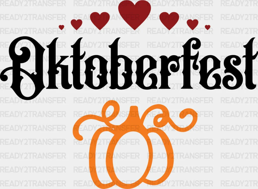 Oktoberfest Pumpkin Design Dtf Transfer Adult Unisex - S & M (10’) / Black