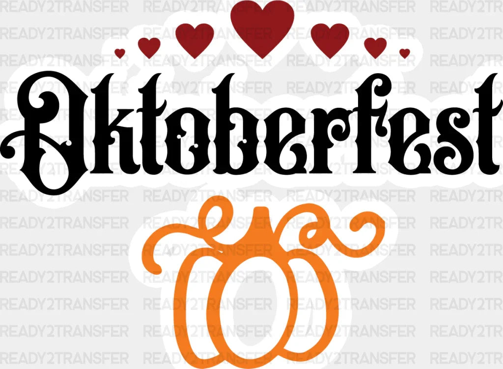 Oktoberfest Pumpkin Design Dtf Transfer Adult Unisex - S & M (10’) / White