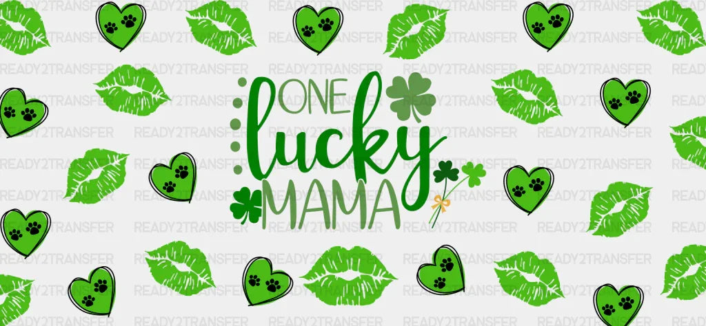 One Lucky Mama Heart - St Patrick Cup Wrap Uv Sticker Permanent Dtf Decal