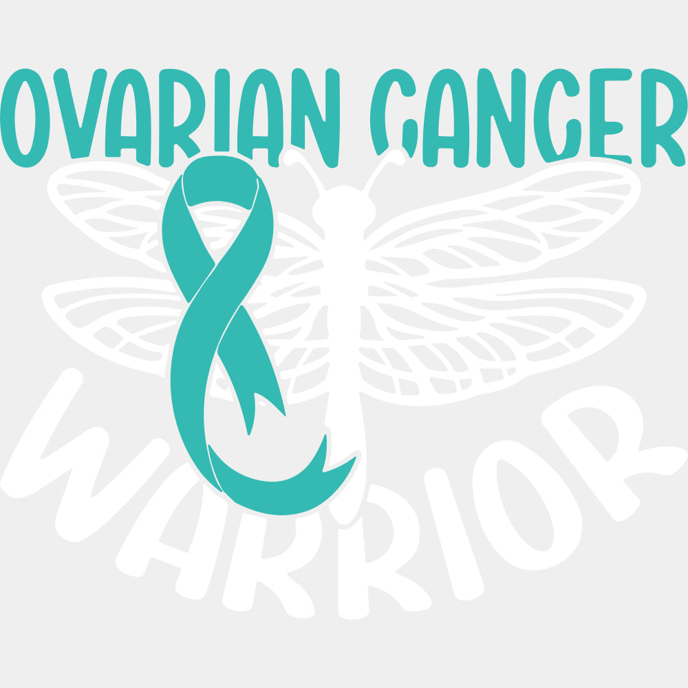 Ovarian Cancer Warrior - Ovarian Cancer DTF Transfers - Adult Unisex - S & M (10’’) / Light Color Design (See Imaging)