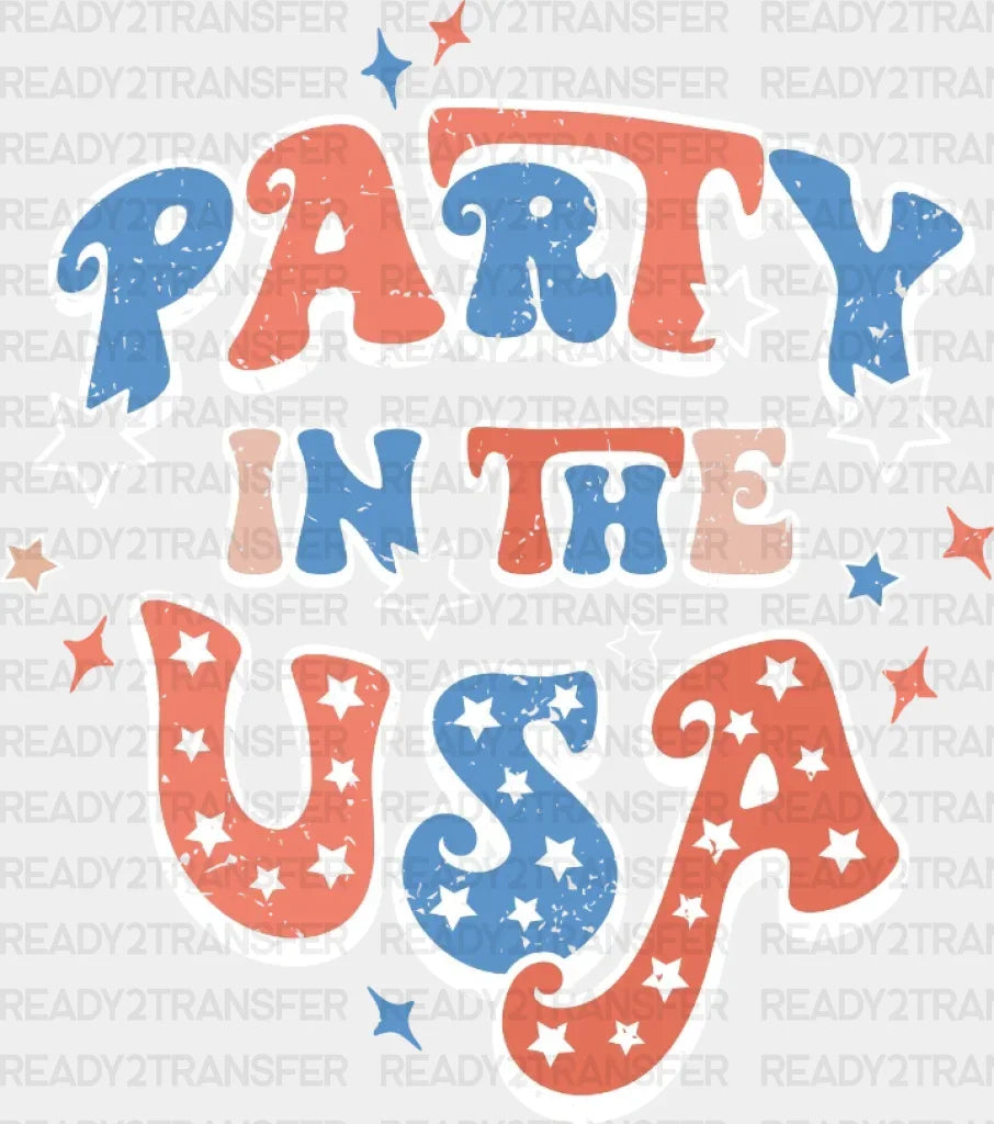 Party In The Usa 4Th Of July Dtf Heat Transfer Independence Day Design Fourth