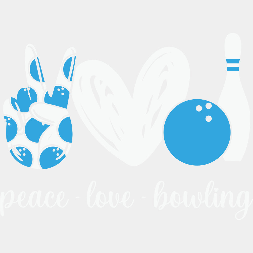 Peace Love Bowling - Bowling DTF Transfers ready2transfer Light Color Design (See Imaging)