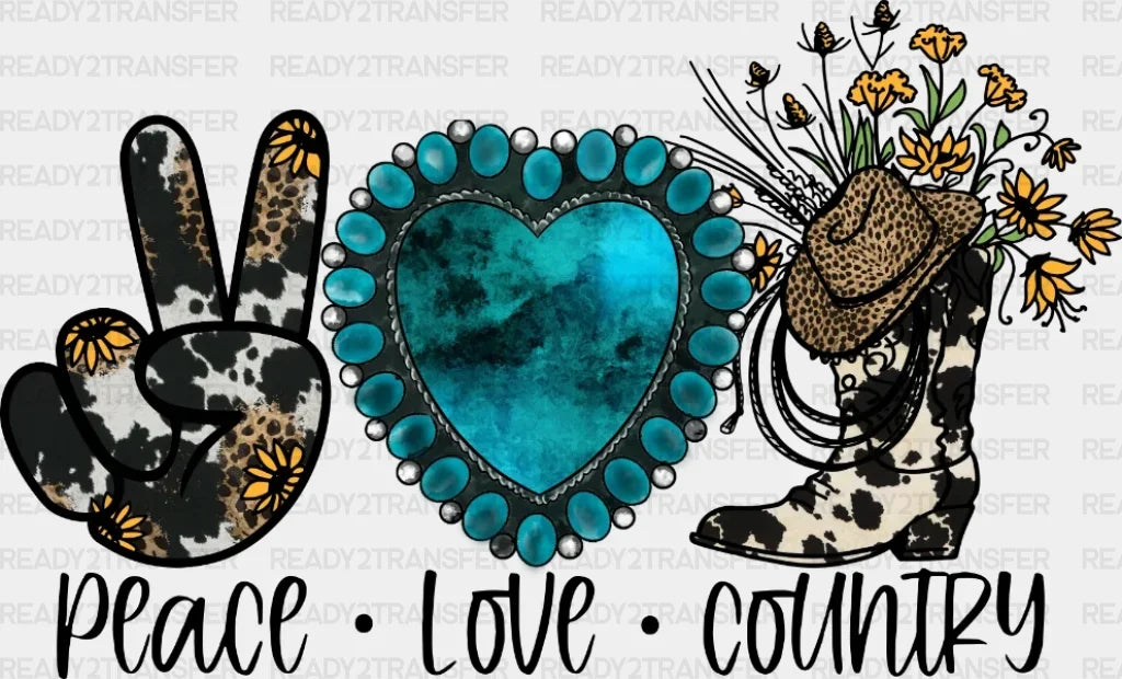 Peace Love Country Dtf Transfer
