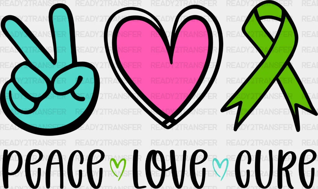 Peace Love Cure - Metastatic Breast Cancer Dtf Transfer Adult Unisex S & M (10’’) / Dark Color