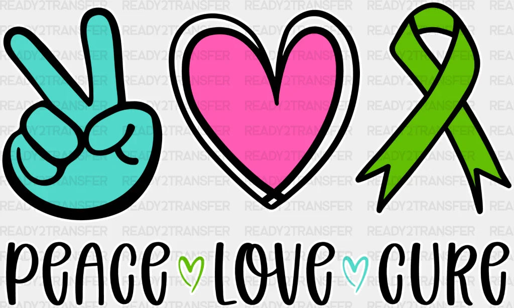 Peace Love Cure - Metastatic Breast Cancer Dtf Transfer Adult Unisex S & M (10’’) / Light Color