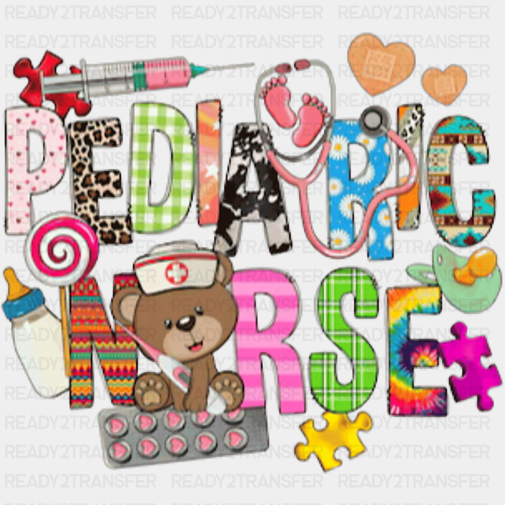 Pediatric Nurse, Teddy Bear - Pediatric Nurse DTF Transfers ready2transfer