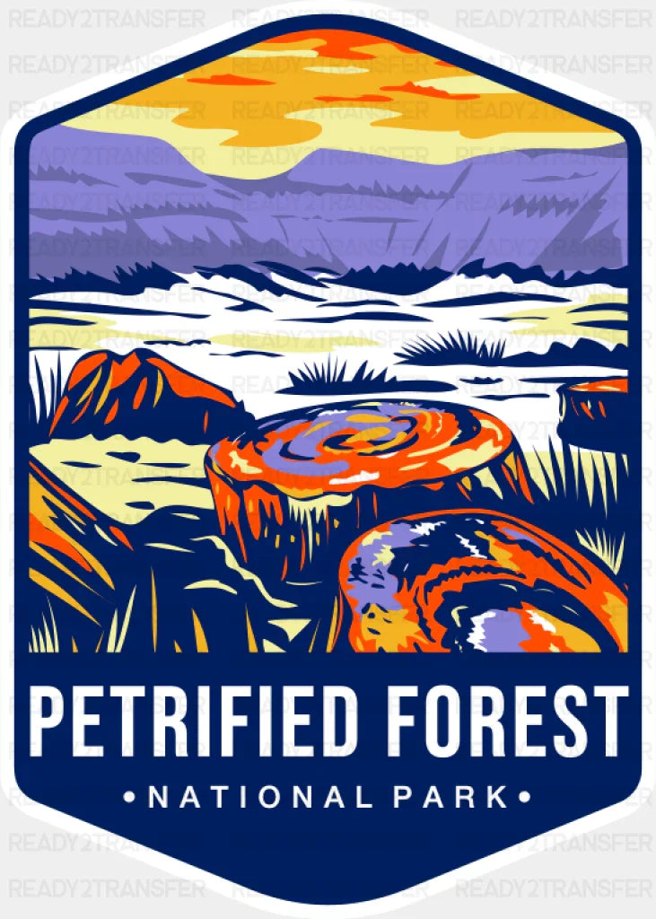 Petrified Forest National Park Blue Design - National Parks DTF Transfer ready2transfer