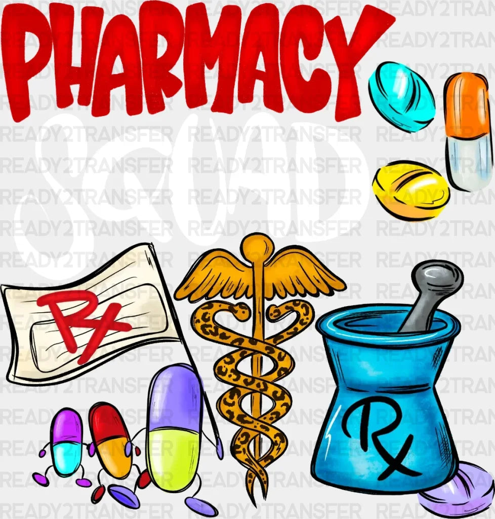 Pharmacy Squad Dtf Heat Transfer Nurse Design Healthcare Workers