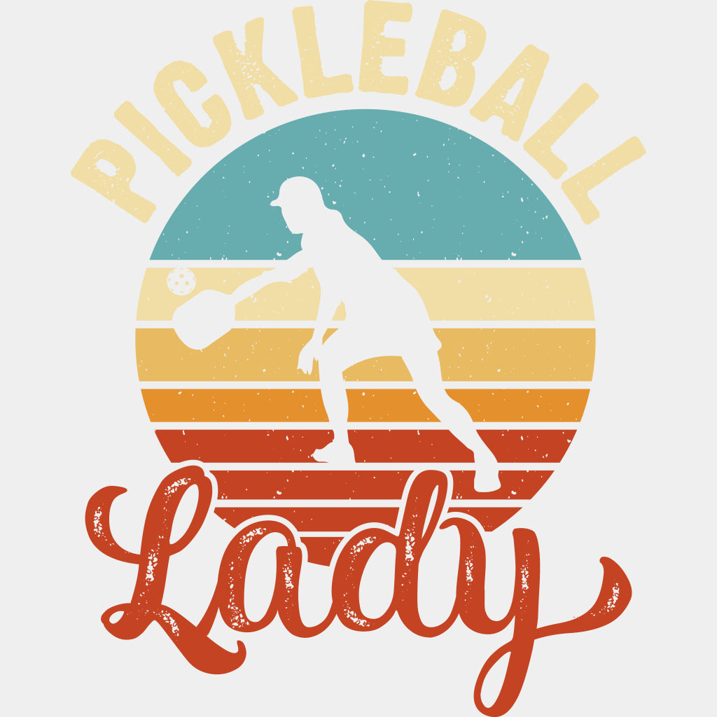 Pickleball Lady, Circle - Pickleball DTF Transfers ready2transfer Light Color Design (See Imaging)