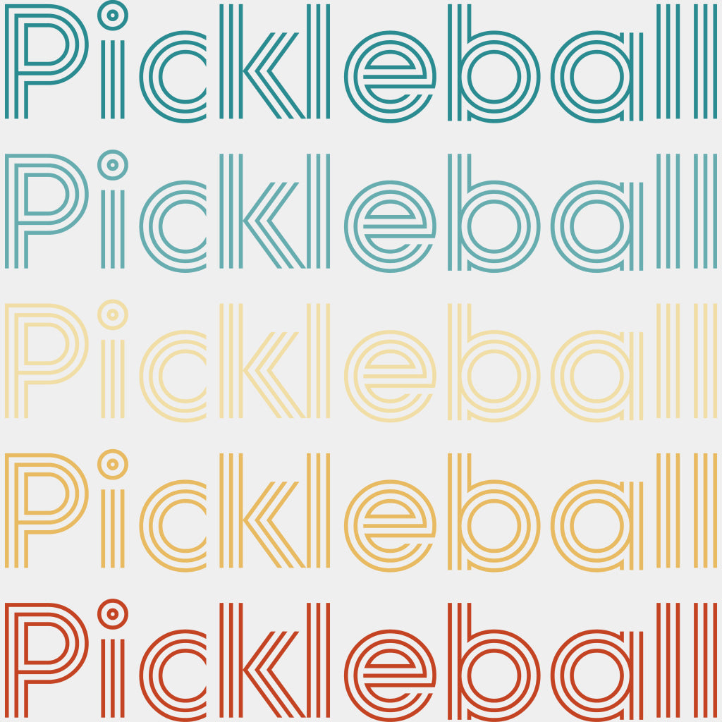 Pickleball, Stripes Font - Pickleball DTF Transfers ready2transfer Light Color Design (See Imaging)