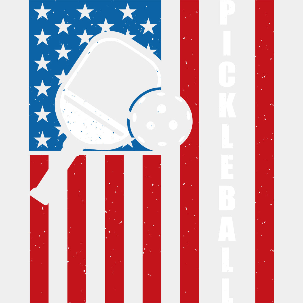 Pickleball USA Flag Red & Blue - Pickleball DTF Transfers ready2transfer Light Color Design (See Imaging)