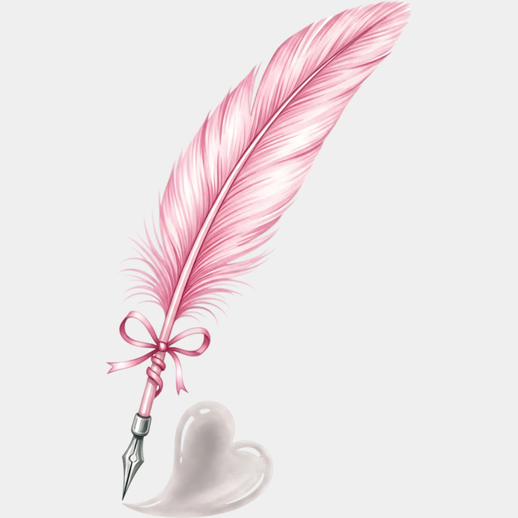 Pink Quill - Writing DTF Transfers ready2transfer Light Color Design (See Imaging)