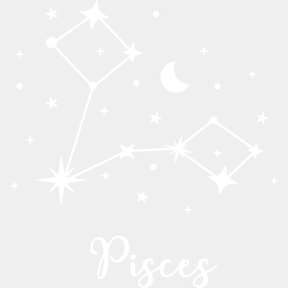 Pisces Constellations - Zodiacs & Horoscopes DTF Transfers - Adult Unisex - S & M (10’’) / Light Color Design (See