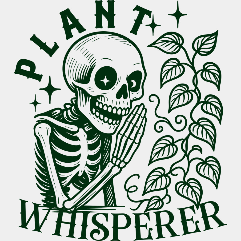 Plant Whisperer, Skeleton - Plants DTF Transfers ready2transfer Green Color Design (See Imaging)