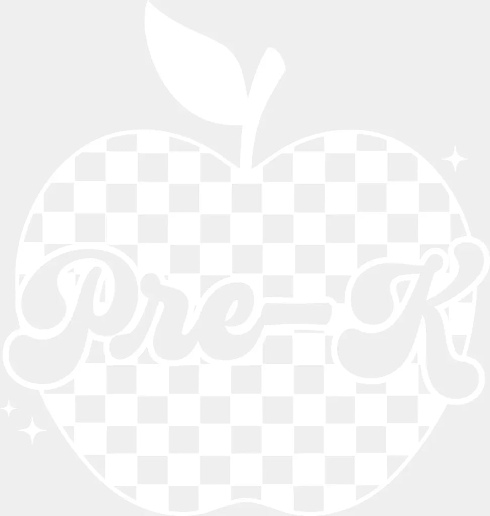 Pre-K B&W - Back To School DTF Transfer Adult Unisex - S & M (10’’) / Light Color Design (See Imaging)