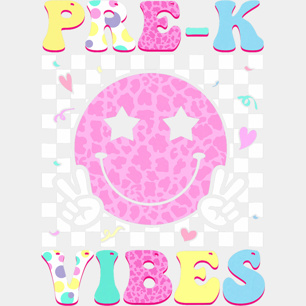 Pre-K Vibes Star Eyes Smiley - Pre-K DTF Transfers ready2transfer Light Color Design (See Imaging)