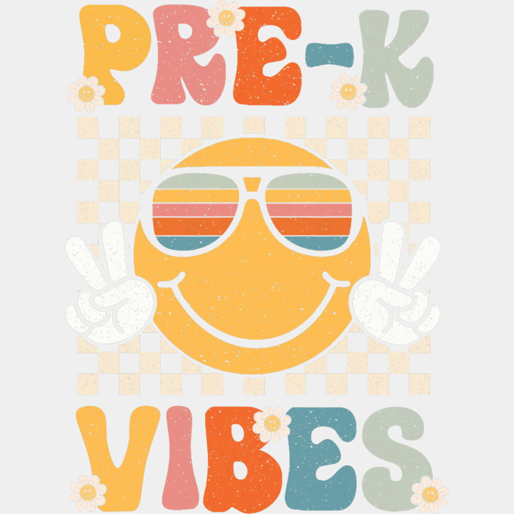 Pre-K Vibes Sunglasses Smiley - Pre-K DTF Transfers ready2transfer Light Color Design (See Imaging)
