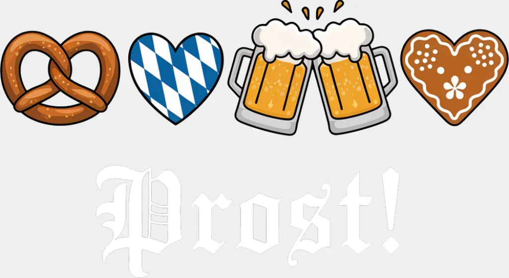 Prost - Oktoberfest DTF Transfer Adult Unisex - S & M (10’’) / Light Color Design (See Imaging)