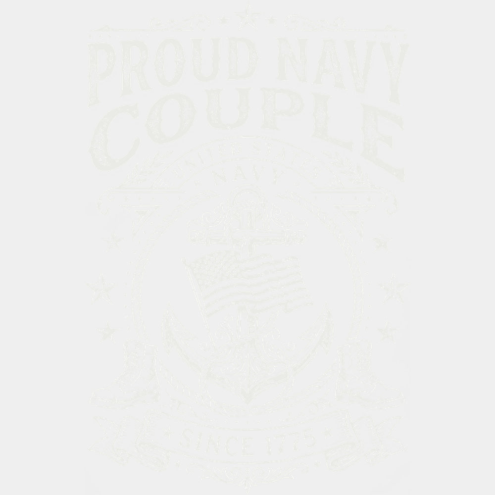 Proud Navy Couple - Navy DTF Transfers - Adult Unisex - S & M (10’’) / Light Color Design (See Imaging)