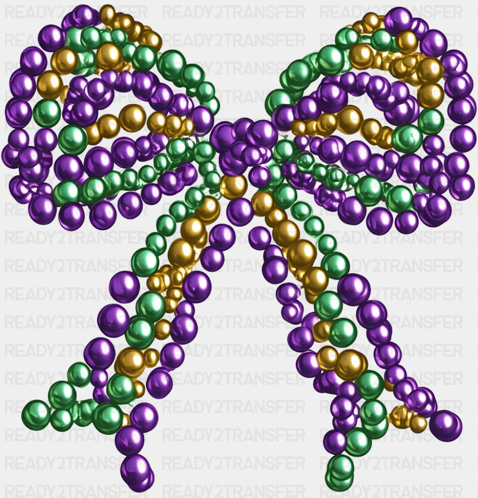 Purple Green Yellow Ribbon - Mardi Gras DTF Transfer