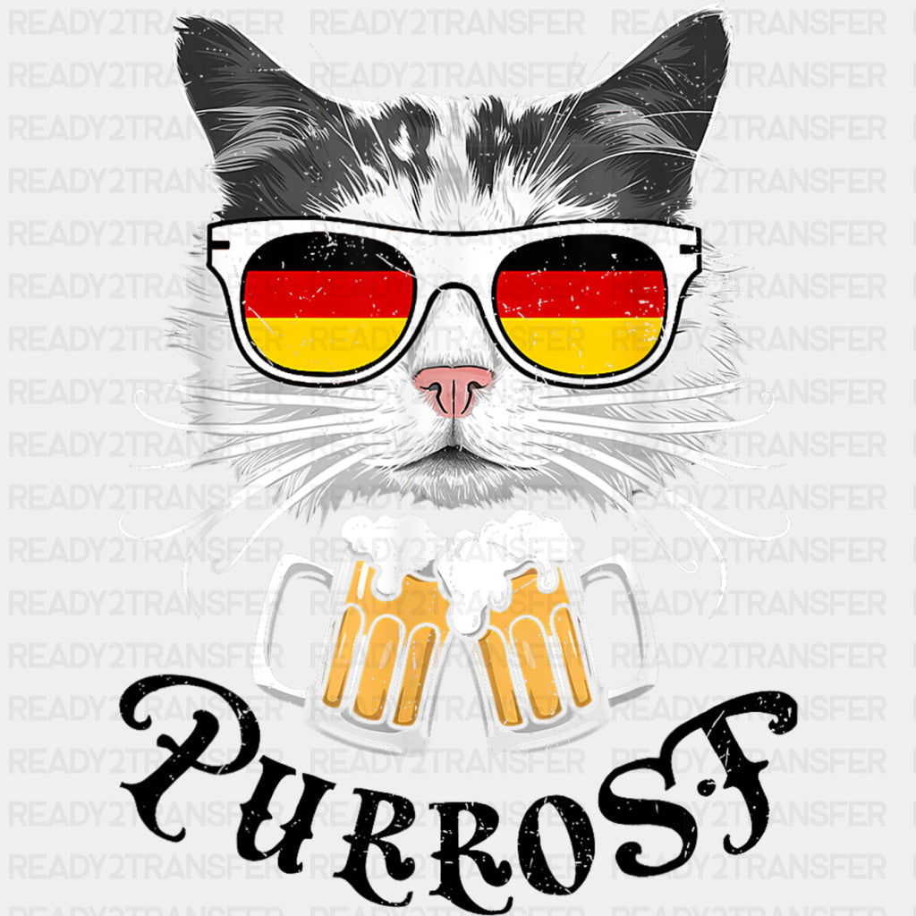 Purrost, Cat - Oktoberfest DTF Transfers ready2transfer Dark Color Design (See Imaging)