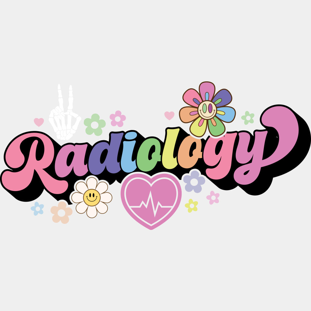 Radiology, Retro Flowers - Radiology DTF Transfers ready2transfer Light Color Design (See Imaging)