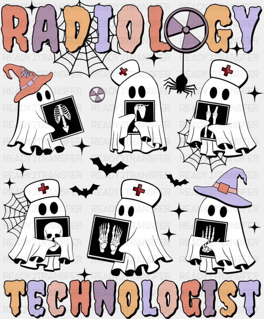 Radiology Technologist - Halloween DTF Transfer ready2transfer Dark Color Design (See Imaging)