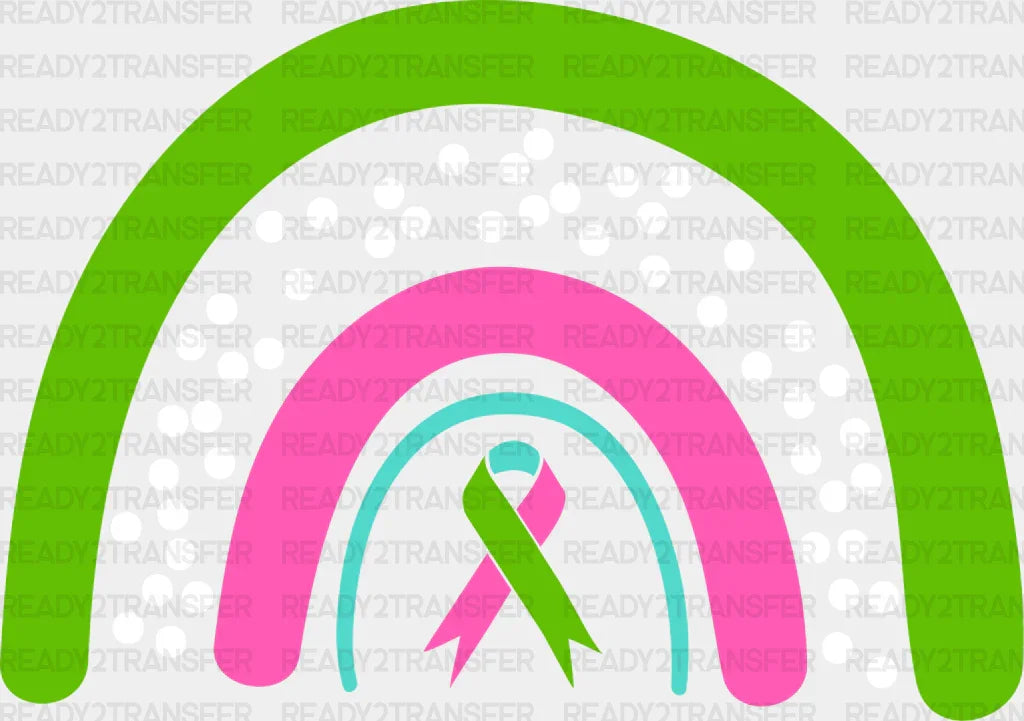 Rainbow Ribbon Design - Metastatic Breast Cancer Dtf Transfer Adult Unisex S & M (10’’) / Light