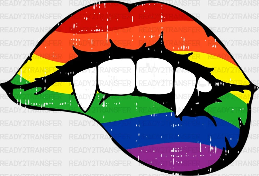 Rainbow Vampire Tooth Dtf Transfer