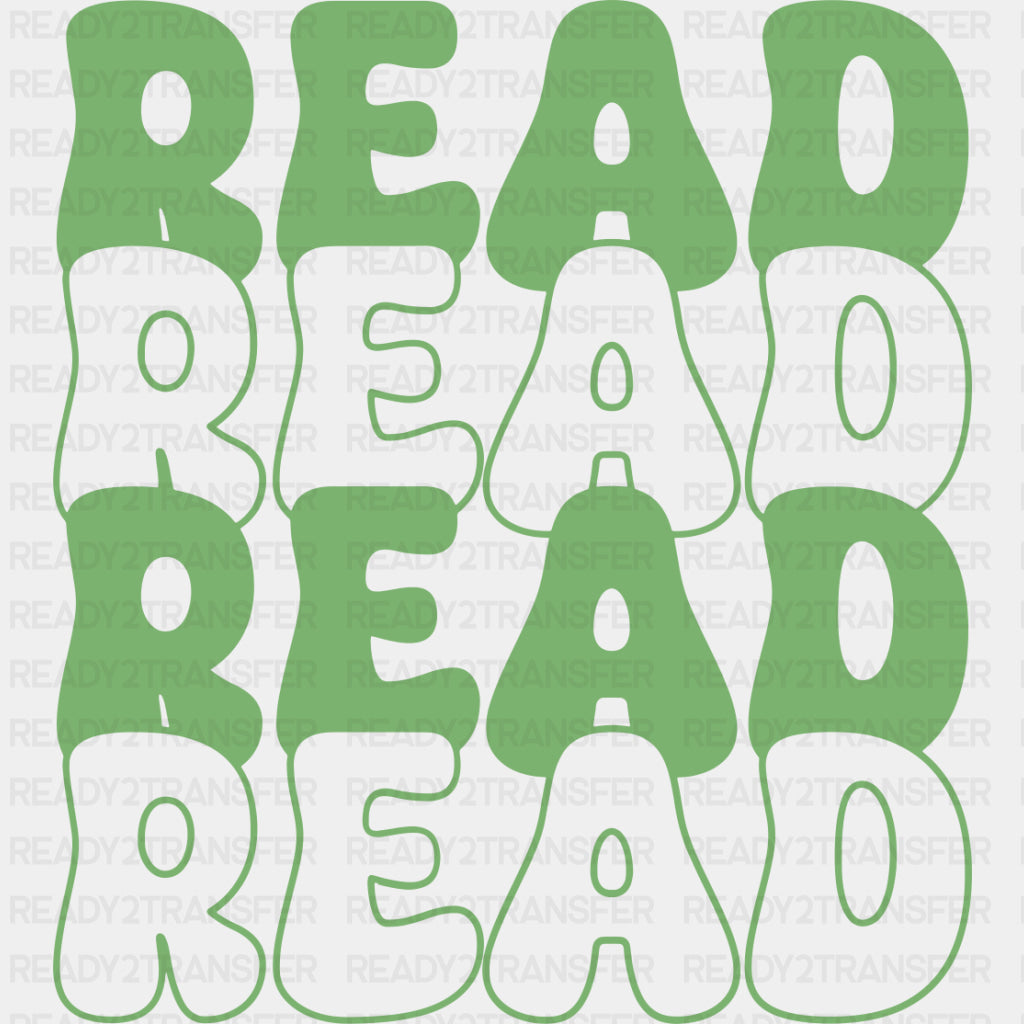 Read Retro Green - Librarian DTF Transfers