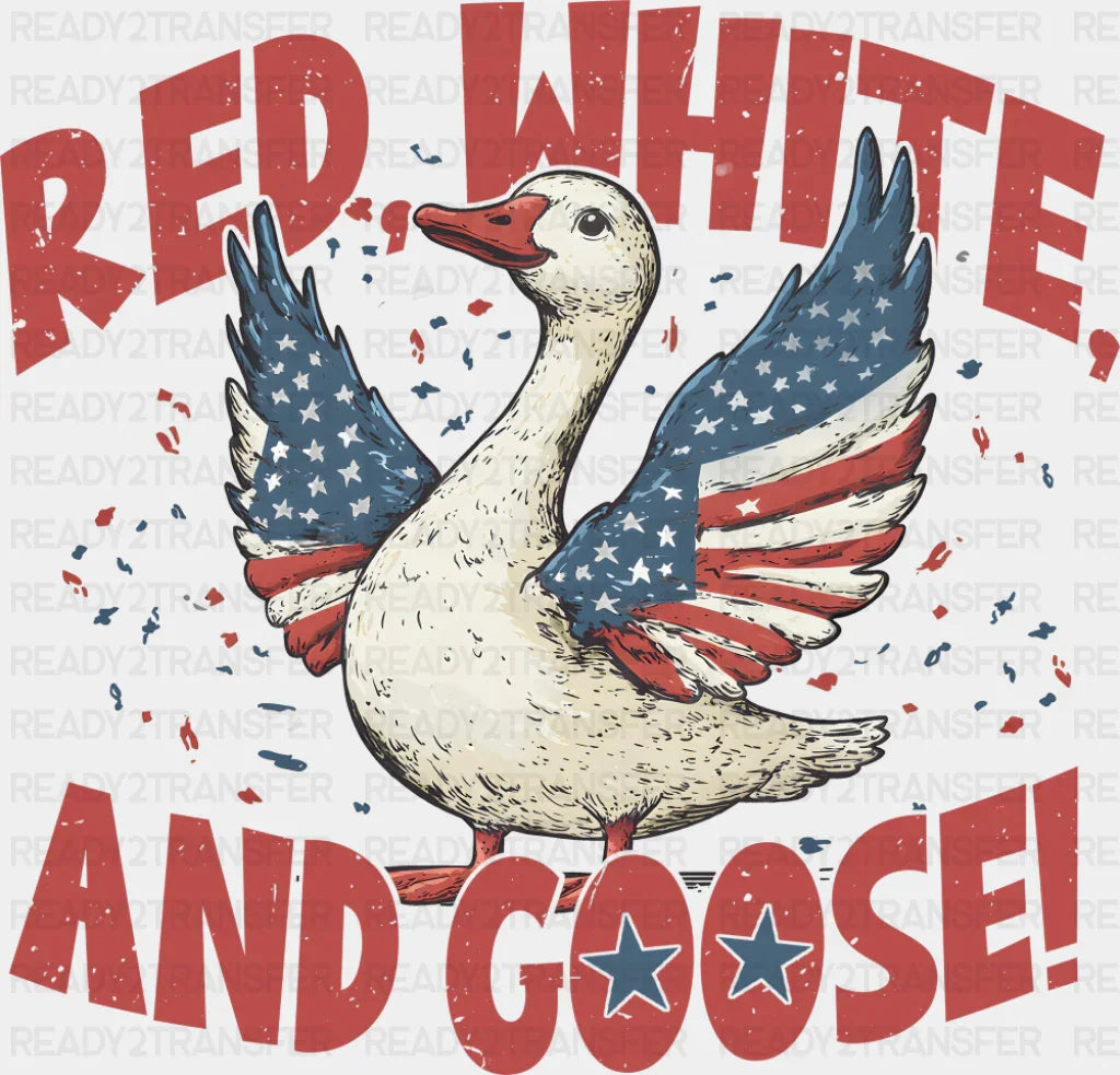 Red White And Goose - 4th Of July DTF Transfer ready2transfer Dark Color Design (See Imaging)