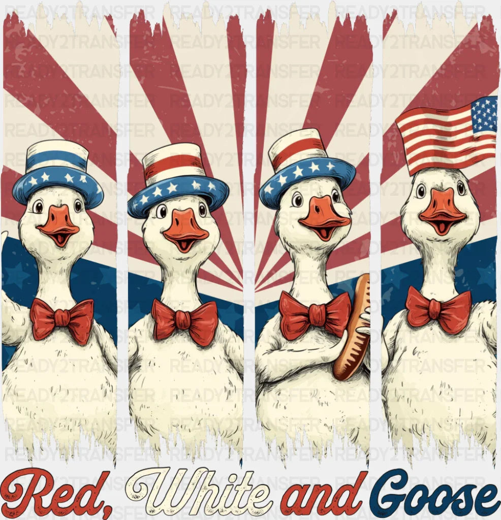 Red White And Goose US Flag - 4th Of July DTF Transfer