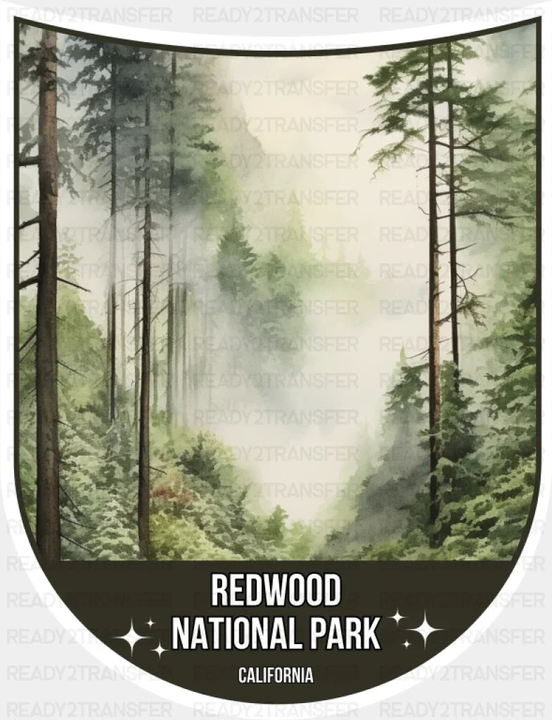 Redwood National Park California - National Parks DTF Transfer