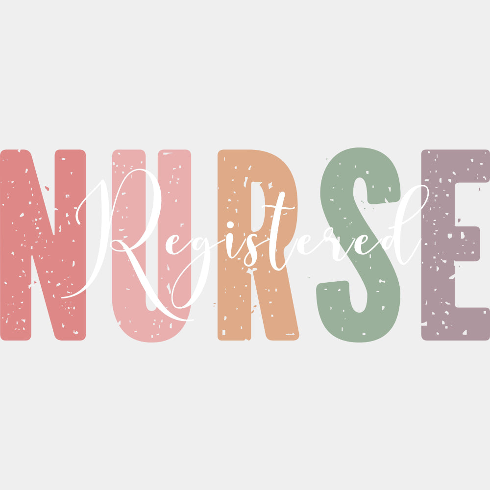 Registered Nurse Cursive Design - Registered Nurse DTF Transfers ready2transfer Light Color Design (See Imaging)