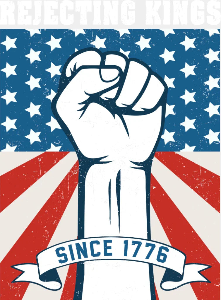 Rejecting Kings Since 1776 - 4th Of July DTF Transfer Adult Unisex - S & M (10’’) / Light Color Design (See Imaging)