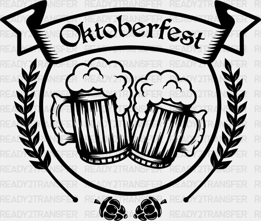 Retro Oktoberfest Design Dtf Transfer Adult Unisex - S & M (10’) / Black
